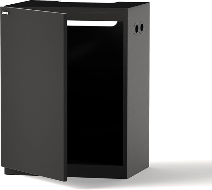 LANDEN Aquarium Wooden Stand and Cabinet for up to 30 Gal Tank, Fish Reptile Sea Salt WaterTank Stand, Nano Foam Leveling Mat Included, W23.6xD17.7xH31.5 in, Wooden Matte Black Painted(Stand Only)