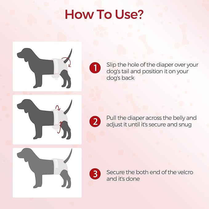 Disposable Female Dog Diapers, 40 Count, S (Waist 16.9”-19.7”), Wetness Indicator, Ultra Protection, Leak Proof, Super Absorbent, Soft