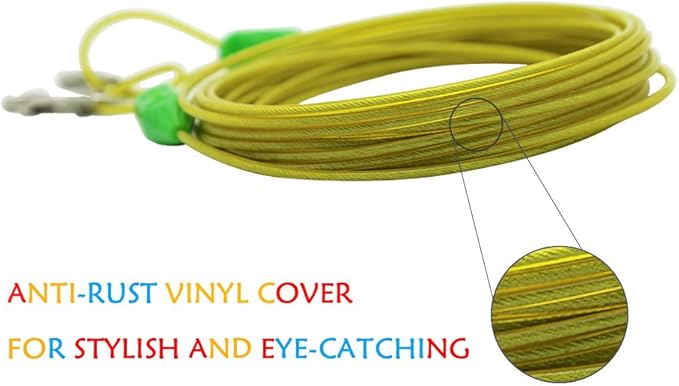 Petest 25ft Tie-Out Cable with Crimp Cover for Small Dogs Up to 35 Pounds