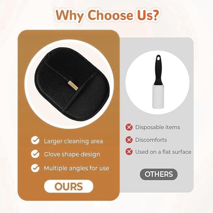 2025 Upgraded Pet Hair Removal Glove |Double-Sided – Reusable Grooming & Bathing Glove for Dogs and Cats |Soft Silcone Touch |Easy Deshedding and Cleaning Mitt (Black, 1 PC)