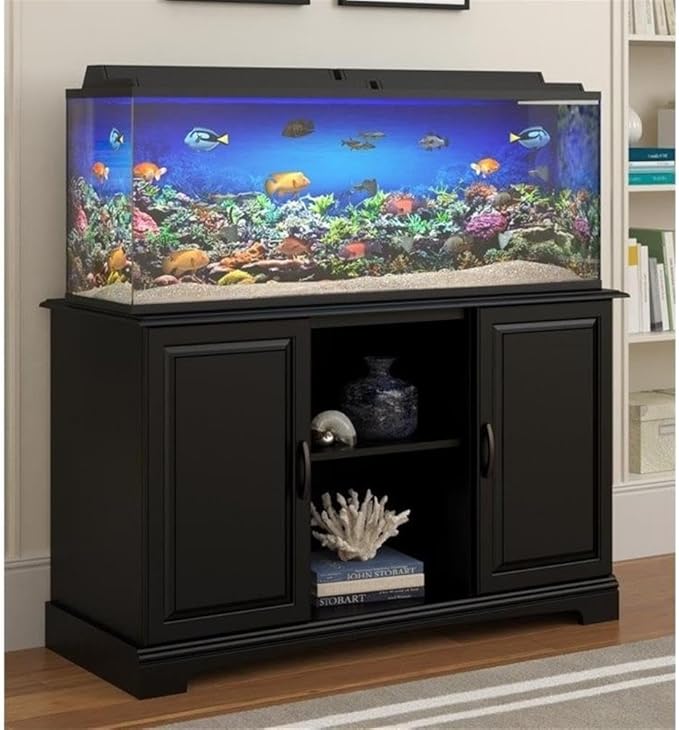 Pemberly Row Modern/Contemporary Furniture 50" Aquarium Stand in Black