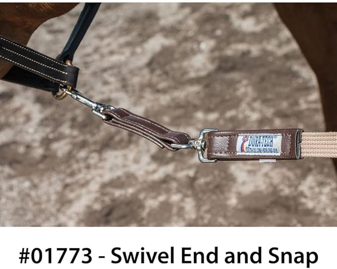 Schneiders Dura-Tech German Web Cord Lunge Line for Horses | Soft Grip Ribbed Webbing | Lightweight & Durable | Nickel-Plated Snap or Chain Options | Lunge Line with 30" Chain