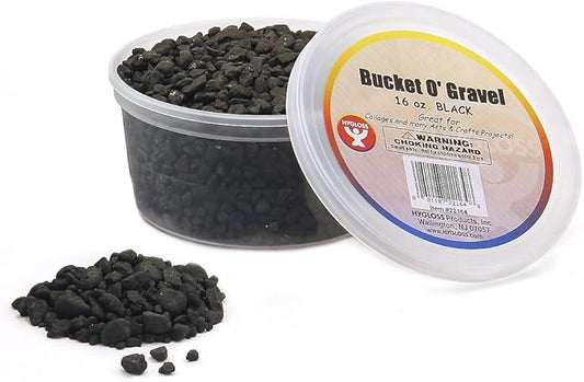 Hygloss Products Craft Rocks, Mini Stones for Art Projects - Bucket O' Gravel, Black, 1 lb