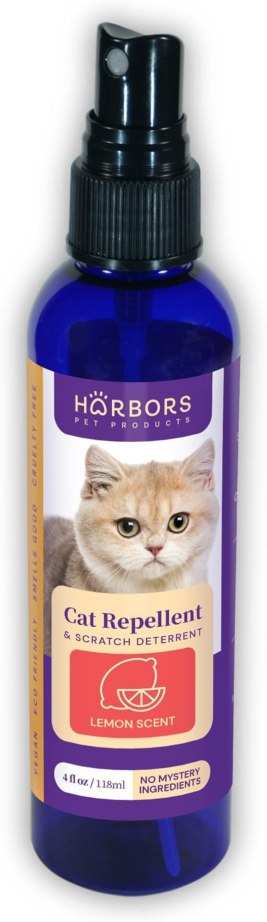 Harbors Cat Scratch and Chewing Deterrent Spray - Scented - 4 oz / 118 ml | Formulated with Essential Oils | 100% Satisfied or Return