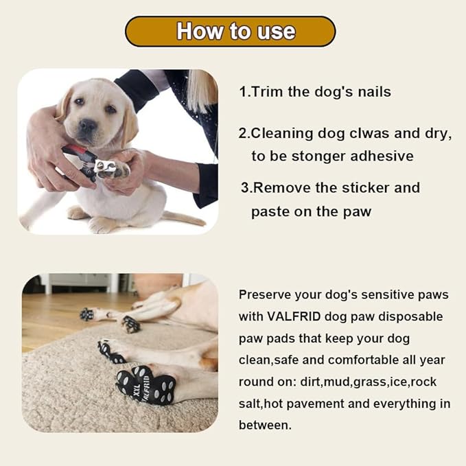 Dog Paw Protector Anti-Slip Grips to Keeps Dogs from Slipping On Hardwood Floors,Disposable Self Adhesive Resistant Dog Shoes Booties Socks Replacemen XXXL 24 Pieces