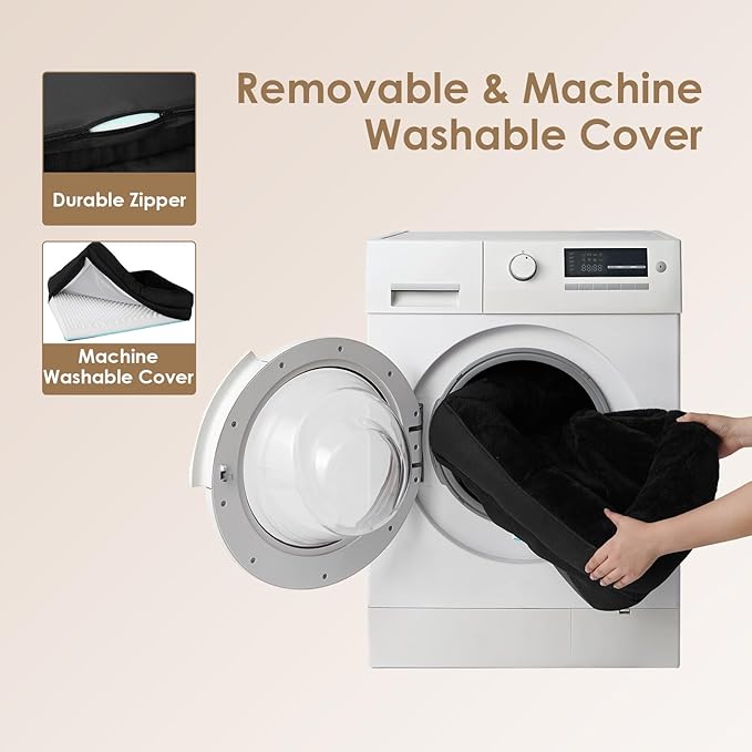 EHEYCIGA Memory Foam Dog Bed for Large Sized, Orthopedic Dog Sofa with Sides and Waterproof Liner, Washable Bolster Pet Couch with Removable Cover, 36x27x7 Inch, Black