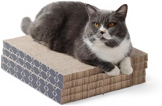 HIDE & SCRATCH Cat Scratcher Pad Pack; Cat Scratch Pad Refills for Hide & Scratch Scratcher Box (4 Count)