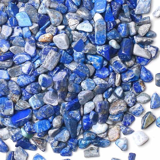 YATOJUZI Lapis Lazuli 1LB Aquarium Gravel Rocks Bulk Wholesale Tumbled Crystals Stones Chips Crushed Reiki Energy Balancing Gemstones for Planters Vase Filler Fountain Fish Tank Potted Decor