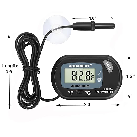 AQUANEAT 2 Pack Aquarium Thermometer, Fish Tank Thermometer, Digital Temperature Test, with Large LCD Display