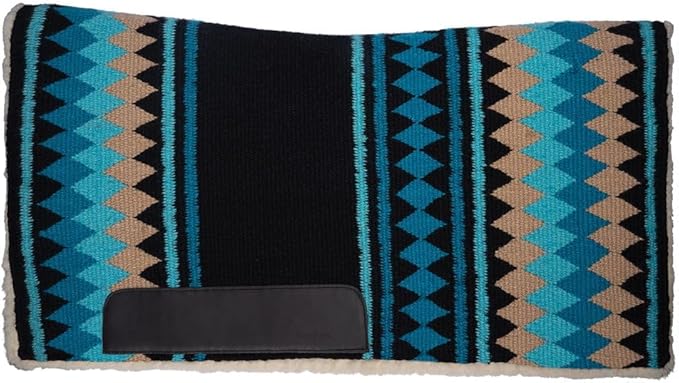 Fleece Bottom Contoured Saddle Pad - 34" x 40" | New Zealand Wool Top | 3/4" Felt Core | Contoured Fit | Hypoallergenic Fleece Lining | Weighs 8 lbs