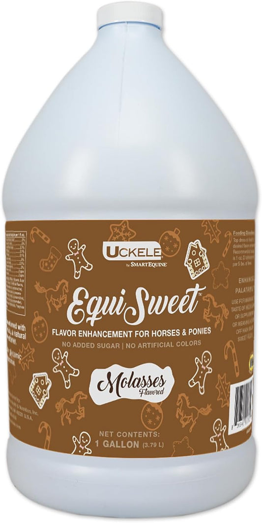 Uckele by SmartEquine Equi Sweet Molasses | Sugar-Free Liquid with Stevia | Perfect for Picky Eaters, Enhances Feed Palatability | 1 Gallon