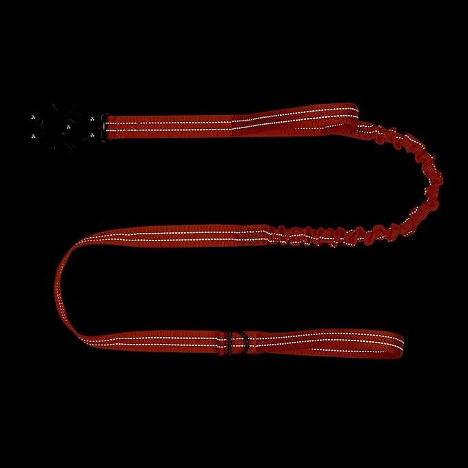 ICEFANG Tactical Dog Leash,K9 Training Walking Bungee Lead with 2 Control Handle,Heavy Duty Quick Release Metal Clasp,for Medium Large Breed (Reflective Orange, 6 FT)