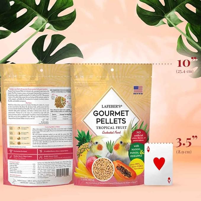 LAFEBER'S Cockatiel Pellets (1.25 lb (Pack of 2), Tropical Fruit Pellets)