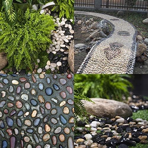 [18 Pounds] Aquarium Gravel River Rock, Natural Polished Decorative Gravel,Garden Outdoor Ornamental River Pebbles Rocks, Polished Gravel, Mixed Color Stones,for Landscaping, Vase Fillers (20)