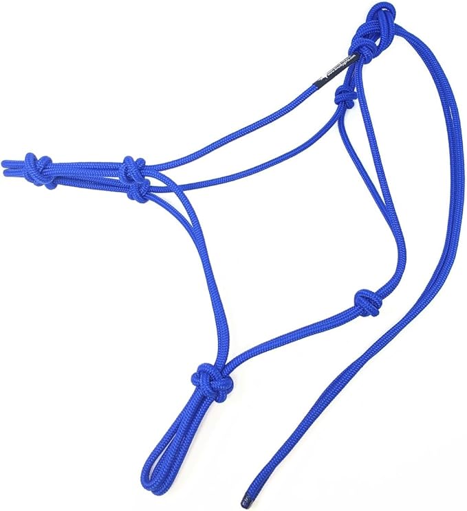 Horse Rope Training Halter - 4 Knot 1/4" Stiff Halter Cord - Used by Famous Trainers Multiple Sizes Multiple Colors