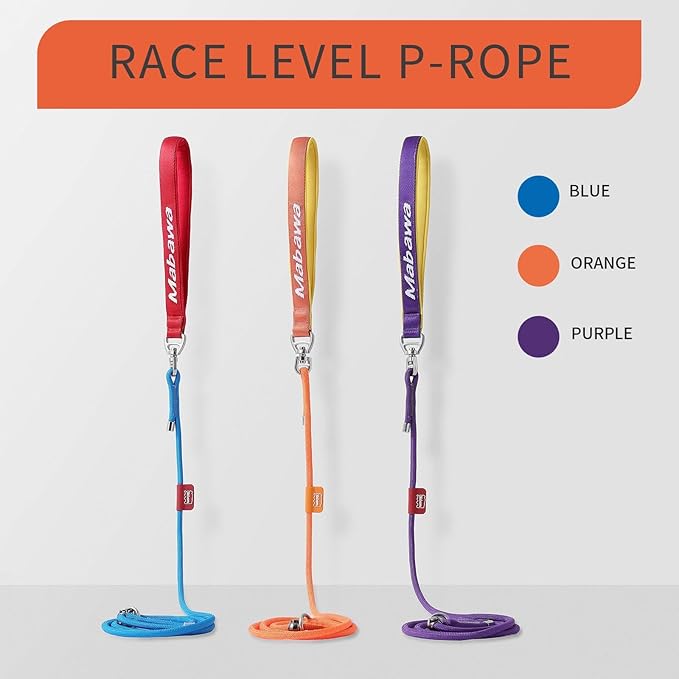 Dog Anti-Slip Leash 5FT with Metal Stopper - Durable No-Pull Training Lead for Small, Medium & Large Dogs - Comfortable Handle Nylon Rope, Tangle-Free Pet Walking Leash (Purple, 5.6FT)