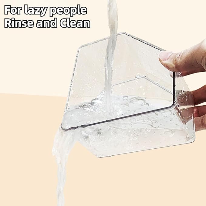 Hamster Sand Bath Box Container, Small Pet Sandbox Lid Design Take Bath Wooden Sandbox Dust Bath, Transparent Bathroom & Digging Box Acrylic Syrian Hamster Litter Box Small Animal Accessories (B)