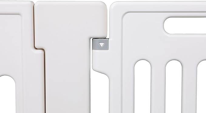 BIRDROCK HOME Dog Playpen w/Door, 16 Panel, 25.6in H | Strong Plastic, Non-Slip Puppy Playpen, Secure Pet Gate | Indoor Outdoor Fence | Configurable Panels | Medium to Large Pets - White