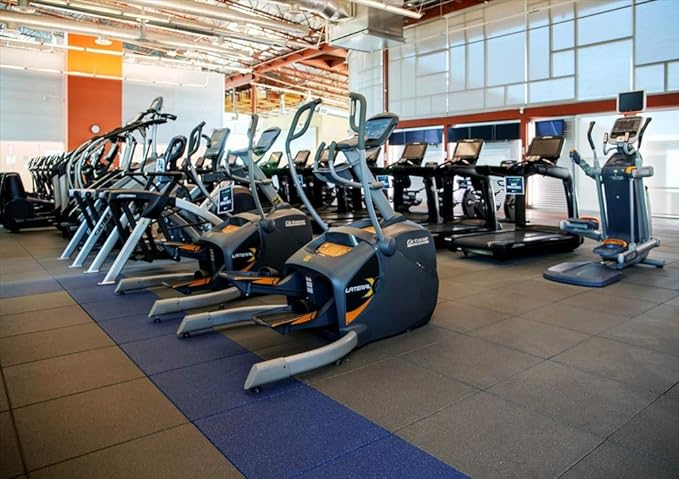 American Floor Mats - Extreme Rubber Gym Tiles - 1 Inch Thick Colorful Rubber Gym Tiles - Superior Shock and Sound Absorbing Tiles - 95% Blue 50 Tile Pack (Covers 200 Sq Ft)