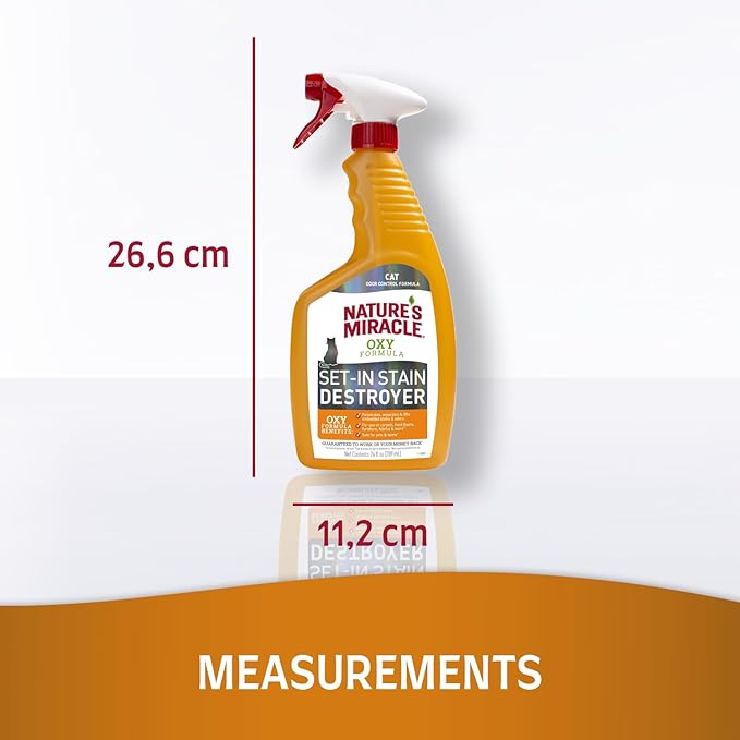 Nature's Miracle Set-In Stain Destroyer For Cat Messes, 24 Ounces, Oxy Formula With Orange Scent (Pack of 2)