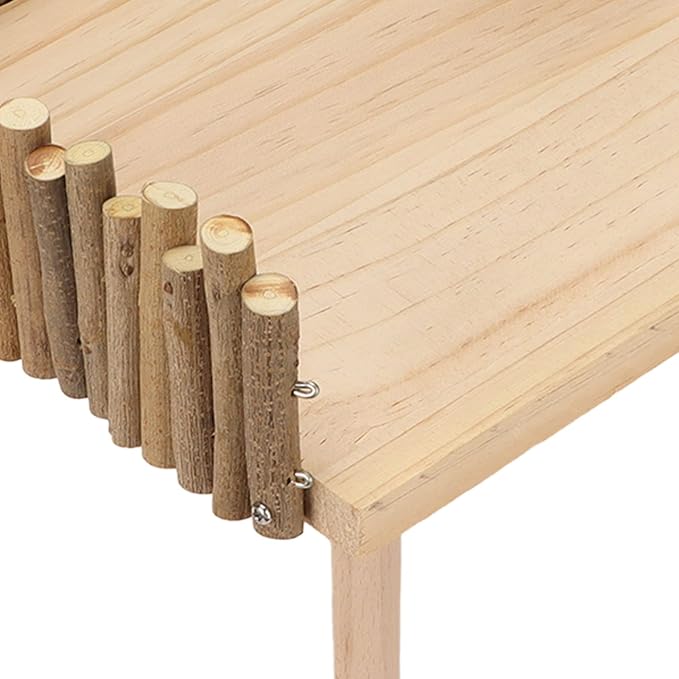 Tnfeeon Hamster with Climbing Ladder, Guinea Pig Toys Chinchilla Perch Cage Accessories Toy Wooden Play Gym Stand for Hamsters Squirrel Guinea Pig