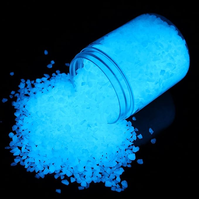 Shiny Stone Glow in The Dark Gravel, Fish Tank Aquarium Gravel Sand, Decorative Gravel Rocks,Aquarium Gravel Stones for Home and Fairy Garden Decoration,305g/0.67lbs (Sky Blue, 3-5mm)