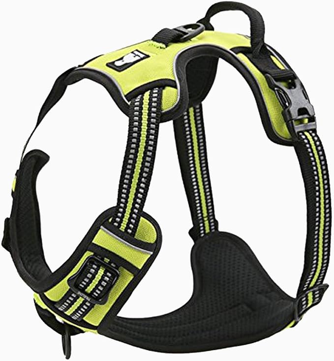 TRUE LOVE Truelove Adjustable No-Pull Dog Harness Reflective Pup Vest Harnesses Comfortable Control Brilliant Colors TLH5651(Neon Yellow,S)