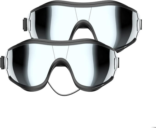 NVTED Dog Sunglasses Dog Goggles, UV Protection Wind Protection Dust Protection Fog Protection Pet Glasses Eye Wear Protection with Adjustable Strap for Medium or Large Dog (Pack of 2)