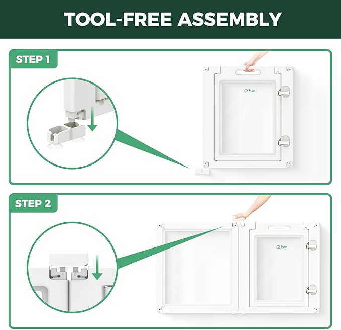 FXW AuraSpace Acrylic Indoor Unleashed Dog Playpen for Puppies and Small Dogs, 24 Inch, 12 Panels, White