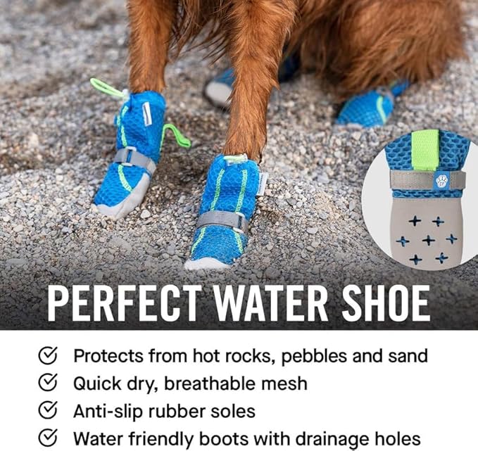 Canada Pooch Dog Boots for Hot Pavement - Dog Boots & Paw Protectors with Anti Slip Rubber | Water Friendly, Breathable Dog Shoes for Hot Days, Great for Dogs Grey - Size 1