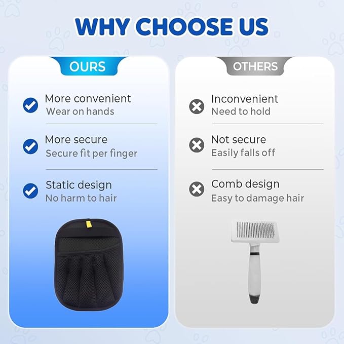 2025 New Upgrade Pet Hair Remover Electrostatic Gloves, Reusable Pet Hair Removal Glove, Cat & Dog Hair Removal Tool for Couch, Furniture, Carpet, Car Seat, Pet Grooming