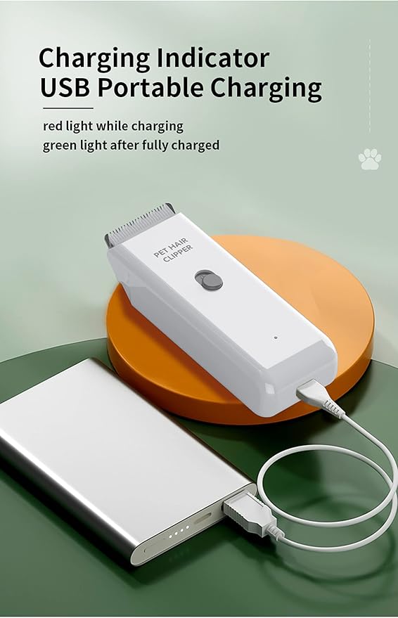 Dog Cat Home Hair Waterproof Clipper Portable Electric USB Rechargeable Pet Grooming Tools Low Noise Shaver Cordless Trimmer for Small and Large Pets