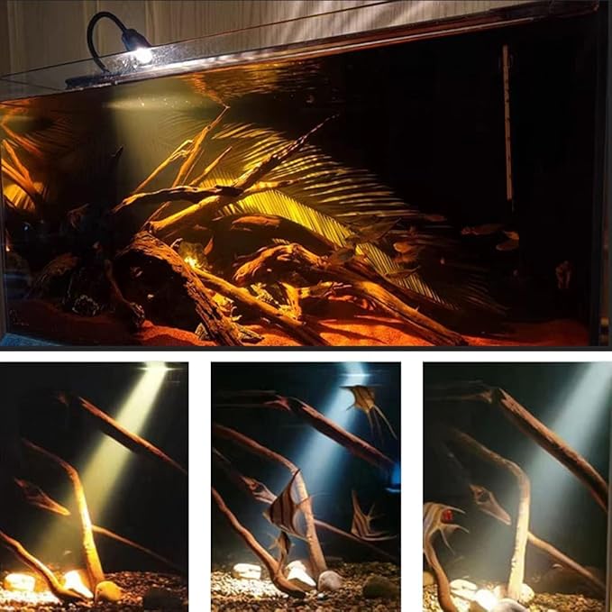 UPETTOOLS Aquarium Light Full Spectrum Fish Tank Lights LED Zoom Lights for Plants 3 Colors Adjustable Focal Length 10w