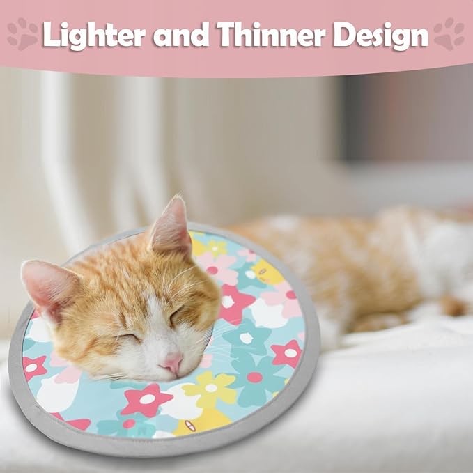LOS ANDES Adjustable Cat Recovery & Protective Collar - Alternative to Traditional Neck Cones, Prevent Licking Wounds After Surgery, Lightweight Design for Kittens & Puppies
