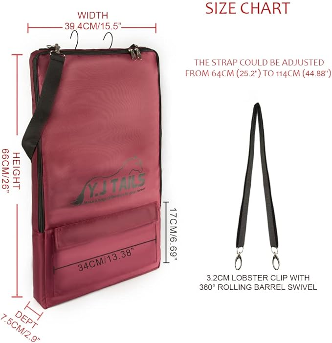 Horse Bridle Bag, Horse Tack Carry Bag with 3 Prong Tack Rack for Halters, Bridle, Harness, Equestrian Reins, Bits and Headstalls (Wine Red)