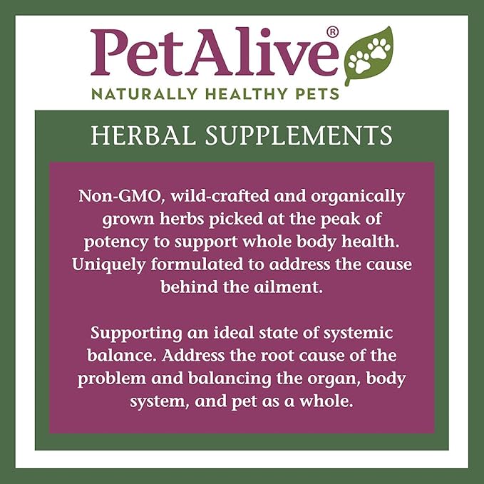 PetAlive Pancreas Booster - All Natural Herbal Supplement for Pancreatic Health and Digestive Functioning in Cats and Dogs - Supports Healthy Insulin Production - 60 Veggie Caps