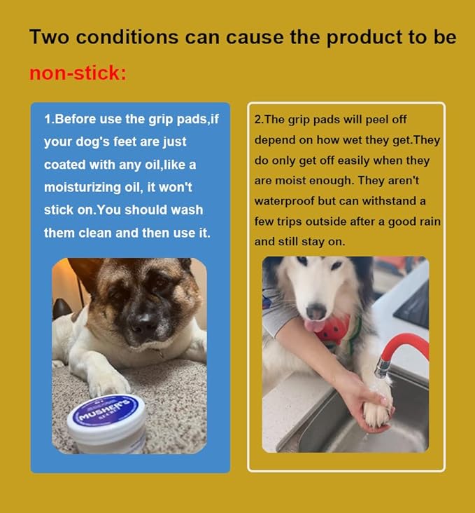 Dog Paw Pads Anti-Slip Grips,Dog Paw Protectors for Senior Dogs on Hot Pavement,Provides Traction to Keep Them from Slipping on Smooth Floors 20 sets-80 Pads Black M