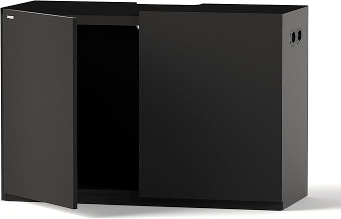 LANDEN Aquarium Wooden Stand and Cabinet for up to 72.2 Gal Tank, Fish Reptile Sea Salt WaterTank Stand, Nano Foam Leveling Mat Included, W47.2xD19.7xH31.5 in, Wooden Matte Black Painted(Stand Only)