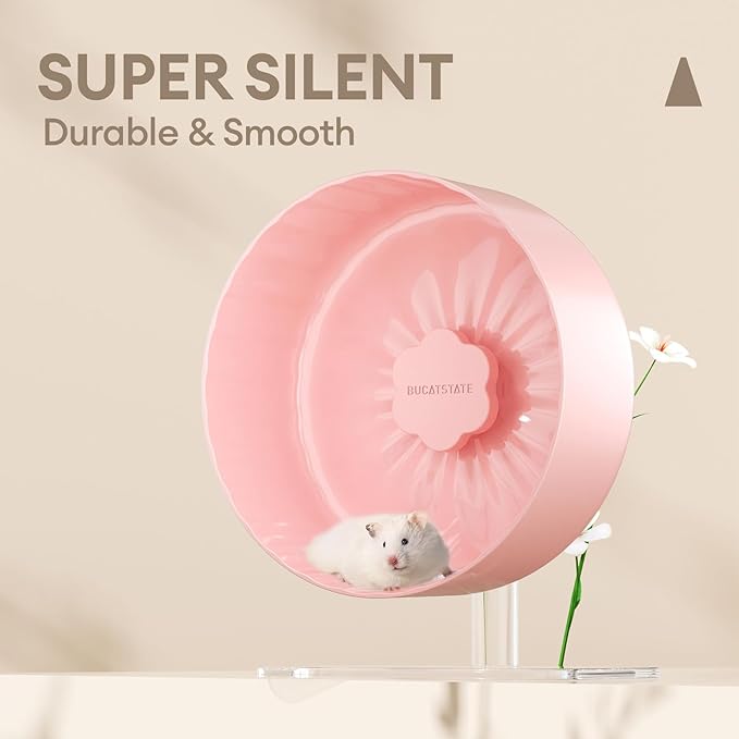 BUCATSTATE Hamster Exercise Wheel 10.2", Upgraded Super-Silent Spinner Hamster Running Wheels with Adjustable Base & Rust-roof Bearing for Dwarf Syrian Hamster Gerbils Rats