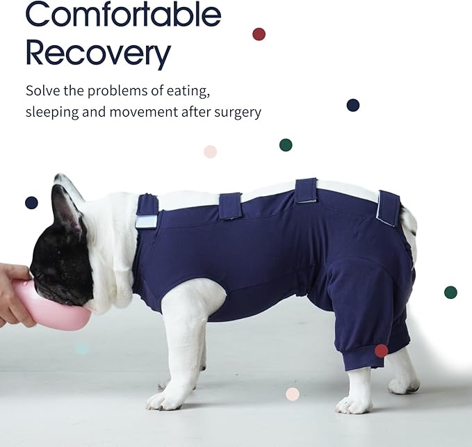 IECOii Pet Surgery Recovery Suit,Breathable Dog Bodysuit E-Collar & Cone Alternative Surgical Suit After Spayed/Neutered Wear,Recovery Suit for Dogs Male Female Sleeve to Prevent Licking,XL-Blue