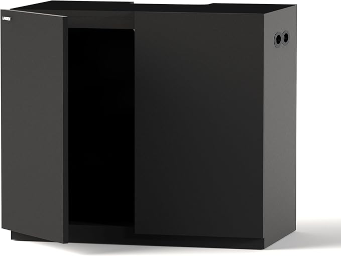 LANDEN Aquarium Wooden Stand and Cabinet for up to 55 Gal Tank, Fish Reptile Sea Salt WaterTank Stand, Nano Foam Leveling Mat Included, W35.5xD19.7xH31.5 in, Wooden Matte Black Painted(Stand Only)