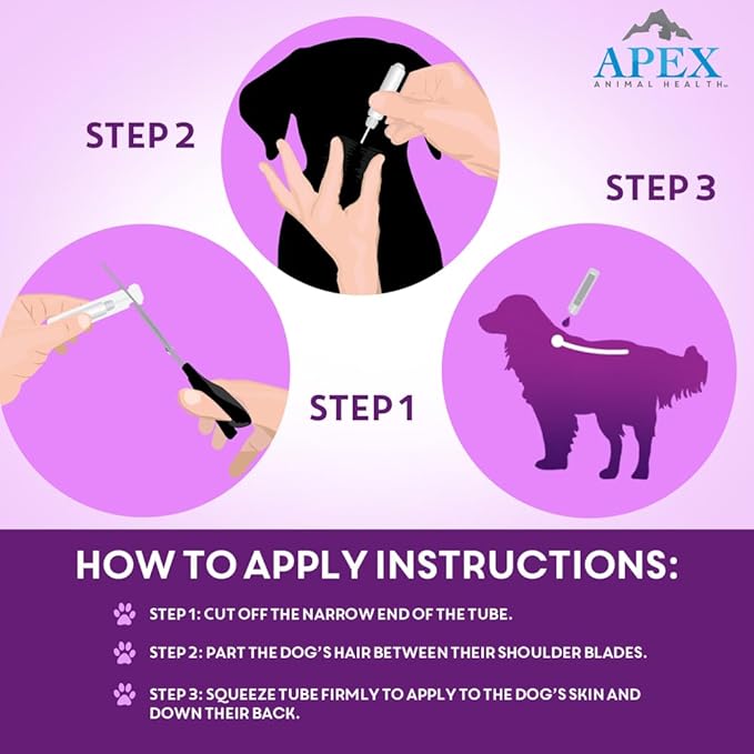 Apex Plus Flea and Tick Prevention for Dogs | Large (45-88 lbs) | 6-Month Supply | Dog Flea and Tick Treatment | 24-Hour Activation, Waterproof, 30-Day Protection