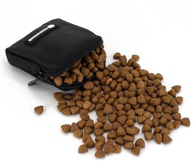 Dog Treat Pouch 2 PCS, Waterproof Small Dog Treat Bag for Leash, Hands Free Dog Walking Bag with Carabiner, Dog Poop Bag Holder for Pet Puppy Travel or Outdoor Use, Zipper Closure to Avoid Spilling