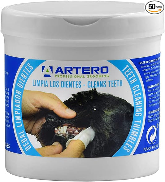 ARTERO Disposable Teeth Cleaning Wipes for Dogs and Cats - 50 Wipes