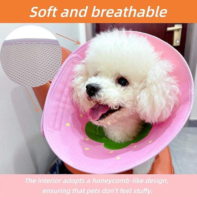 Soft Dog Cone Collar for Dogs After Surgery, Adjustable Dog Recovery Cone Collar for Medium Small Puppy Dogs and Cats to Stop Licking (Donut L)