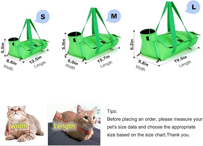 HDKUW Cat Grooming Bag,Foldable Travel Carrier for Cats,Anti-Bite Anti-Scratch Cat Grooming Restraint Bag,Pet Carrier for Administering Eye Drops,Ear Cleaner,Clipping Nails Orange L