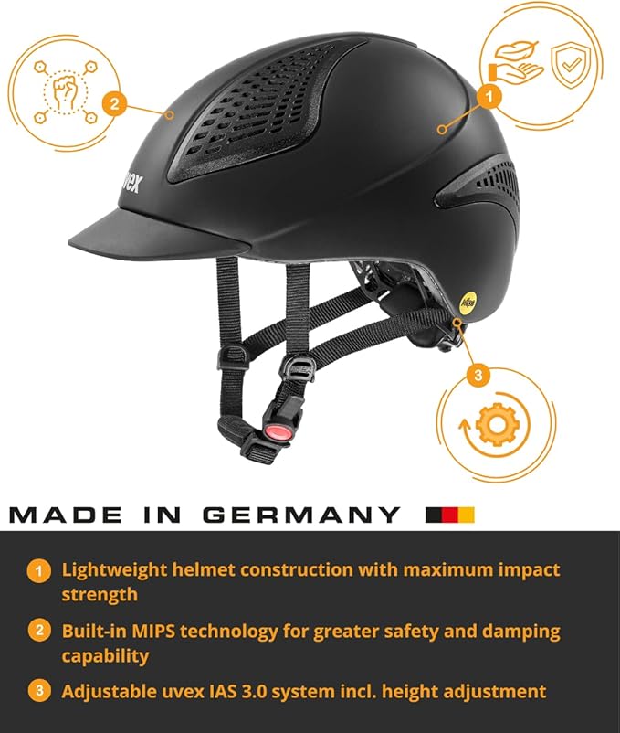 uvex exxential II MIPS Horse Riding Helmet for Women & Men - Adjustable Helmet with Integrated MIPS System