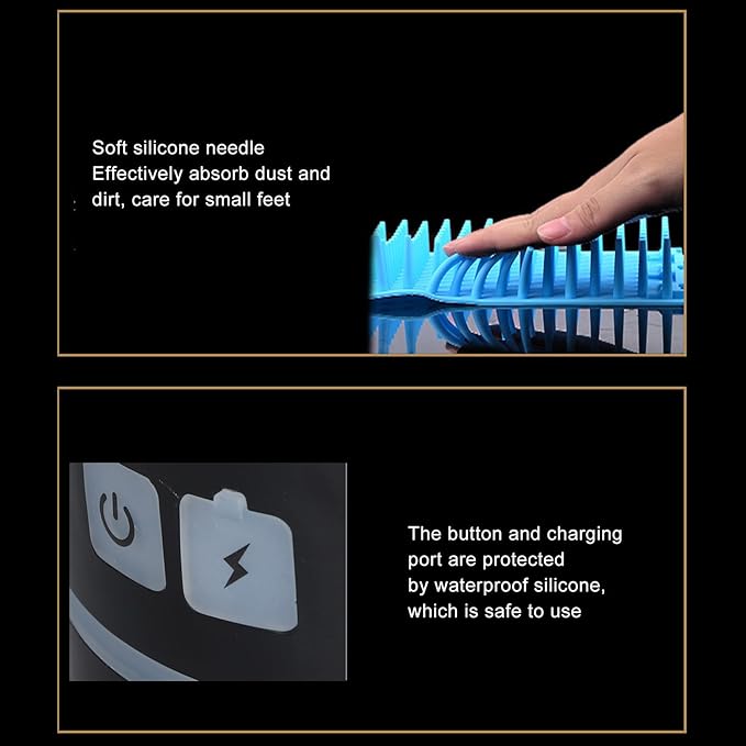 Automatic Dog Cleaner, Soft Electric Washer USB Rechargeable Portable Cleaner Cup, Dog Foot Cleaning Machine for Small to Medium Dogs Cats (Black White)