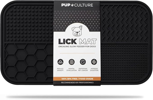 Pup Culture Dog Lick Mat for Dogs, Feeding Pad for Anxious Pets Plus 4 Different Puzzles for Mental Stimulation for Dogs - Supports Mental, Dental, and Digestive Health, Bite Resistant and Heavy Duty