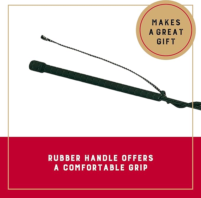 Weaver EquineWeaver Leather Stock Whip with Rubber Handle and 10" Popper, Green/White